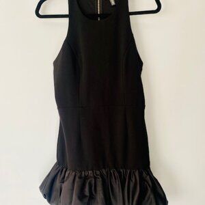 Stylish Black Ruffle Hem Dress